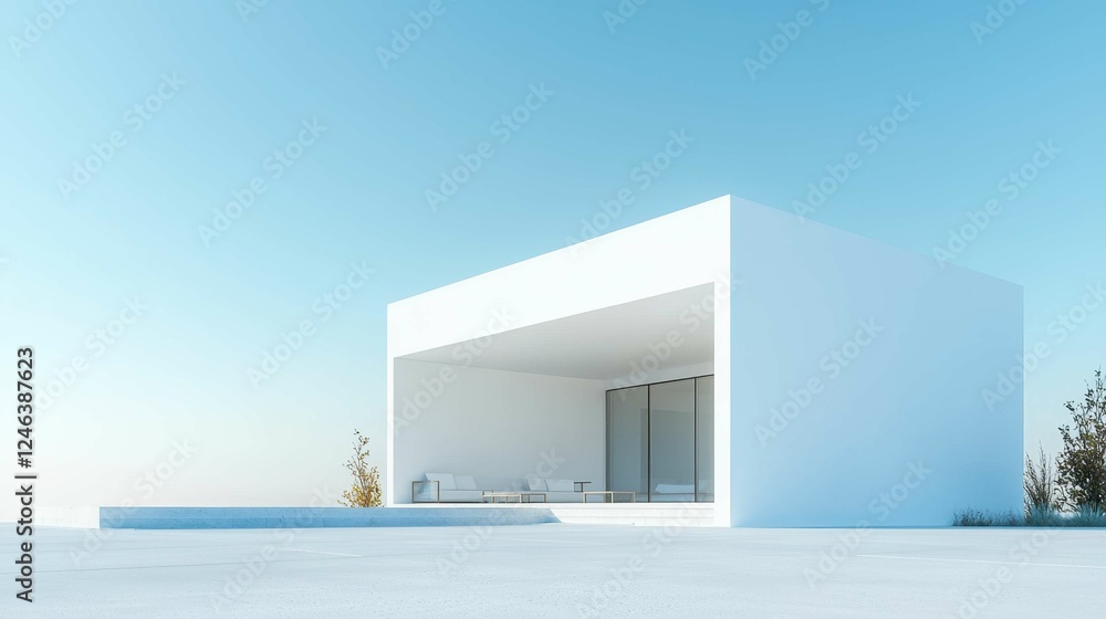 Poster Modern minimalistic architectural design with clean lines and space