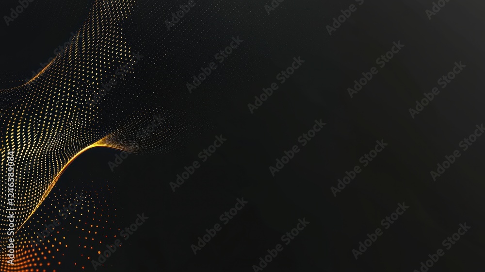Poster dynamic abstract wave patterns digital art graphic design dark environment creative concept