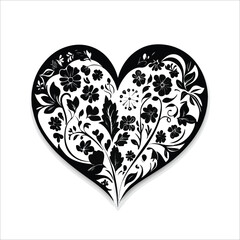 heart with floral pattern
