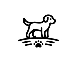 Line art dog logo design