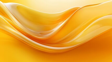 Abstract Background, Flowing Golden Waves, Liquid Effect, Saturated Colors, Vibrant Design
