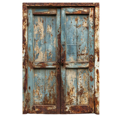 old rusty door isolated on transparent background Remove png, Clipping Path, pen tool