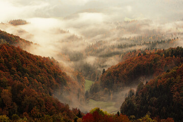 Misty mountain landscape