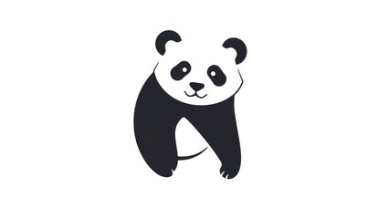 Naklejka premium Panda minimalist logo.