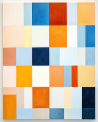 Fototapeta premium Minimalist geometric abstraction with soft neutral colors and vibrant hues