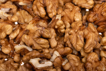 Pile of ripe walnuts ready to eat
