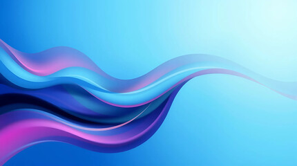 Fototapeta premium Elegant Blue Gradient Background with Flowing Curves and Soft Waves