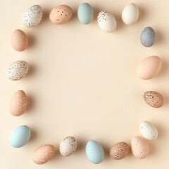 Minimalist Easter Eggs in a Circular Arrangement on Soft Background