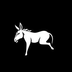 Fototapeta premium Donkey or Keledai minimalist logo.