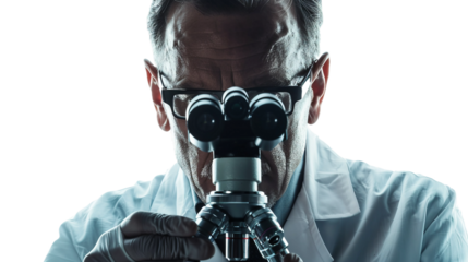 Doctor scientist excelling in science and broader contributions isolated on transparent background