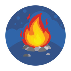 Cooking hanging over campfire illustration background