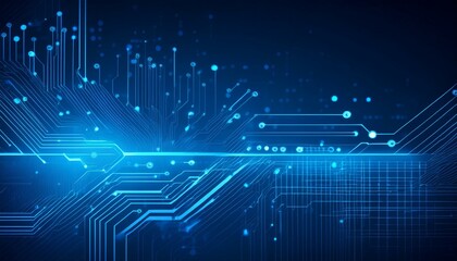 Obraz premium Abstract circuit board High-tech technology abstract background; network business concept, banner