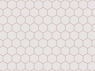 Seamless geometric hexagon pattern in beige and white