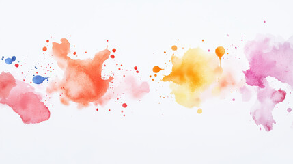 Naklejka premium Vibrant watercolor splashes blend together, creating modern artistic expression. colorful hues evoke sense of creativity and joy