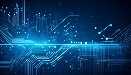 Fototapeta premium Abstract circuit board High-tech technology abstract background; network business concept, banner