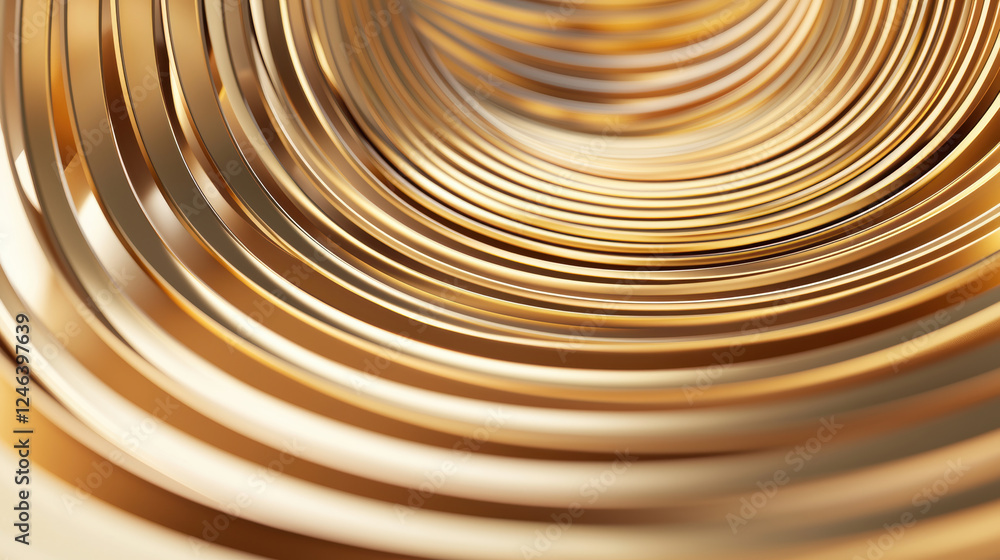 Aufkleber golden circular patterns create mesmerizing 3d effect, enhancing modern design aesthetics