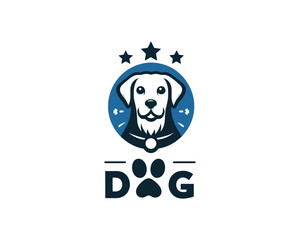Cartoon Dog Logo Design Icon Symbol Vector Illustration.