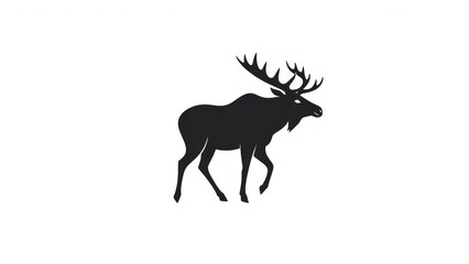 Fototapeta premium Moose or Rusa besar minimalist logo.