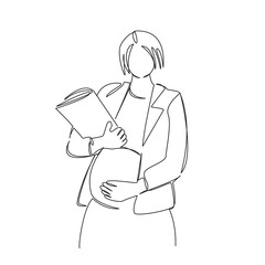 One continuous single drawing line art flat doodle woman pregnant, mother, working, business,...