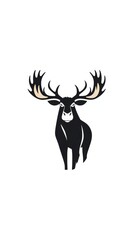 Naklejka premium Moose or Rusa besar minimalist logo.
