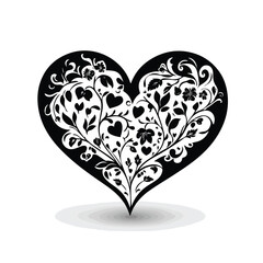 heart with floral pattern