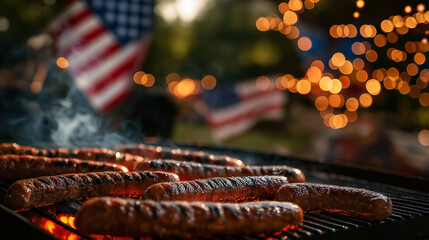 Celebrate Summer with a Patriotic Barbecue and Grilled Meats Generative Ai