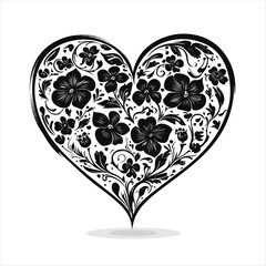 heart with floral pattern