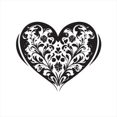 heart with floral pattern
