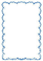 Lace like frame fit for dinner lunch engagement wedding birthday any occasion with retro vintage coquette style and theme party in blue