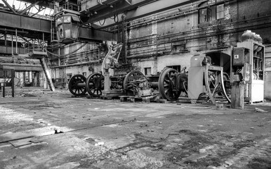 Old steam locomotive factory hall from the former GDR East Germany Eastern Bloc Nostalgie