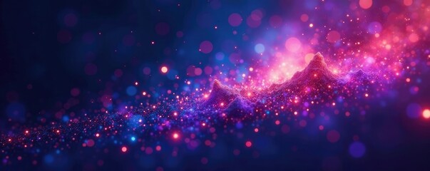 Fototapeta premium Galaxy background with sparkling stardust and neon lights, Space, Stardust, Galaxy