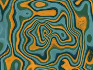 Abstract teal and gold marble texture with flowing, organic lines and swirls.