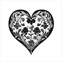heart with floral pattern