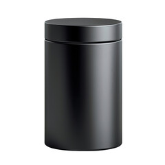 Sleek black container with smooth finish, ideal for storage or organization. This versatile cylindrical jar can be used in various settings, adding modern touch
