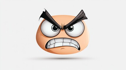 Angry face with exaggerated expression illustrating strong emotion