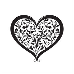 heart with floral pattern