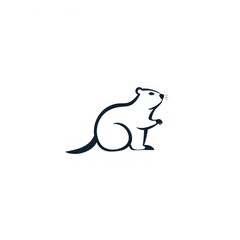 Fototapeta premium Beaver or Berang-berang minimalist logo.