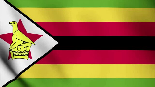 Animated Video Featuring the Wavy Flag of ZIMBABWE