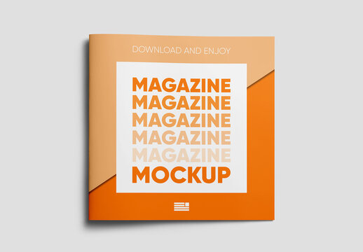Square Magazine Cover Mockup