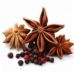 Premium Chinese Star Anise Spice Fruits and Seed Isolated for Culinary Use