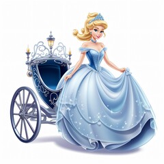 Illustration of Cinderella Clipart Isolated on White Background for Creative Projects
