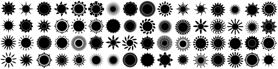 Sun vector icon set. Summer illustration sign collection. hot symbol or logo.