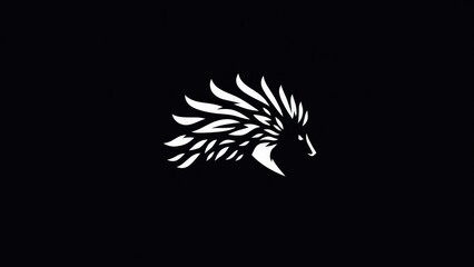 Obraz premium Porcupine or Landak minimalist icon logo.