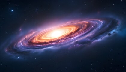Fototapeta premium Cosmic Whirlpool: A Galactic Dance of Light and Dust