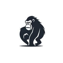 Gorilla minimalist icon logo.