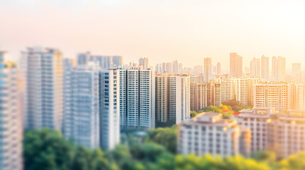 Obraz premium a miniature model cityscape with skyscrapers