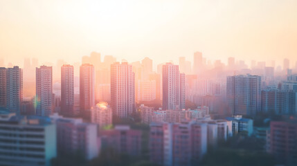 Fototapeta premium a miniature model cityscape with skyscrapers