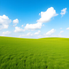 Obraz premium green grass and blue sky