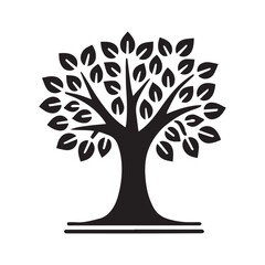 Obraz premium Simple Black and White Silhouette of a Tree