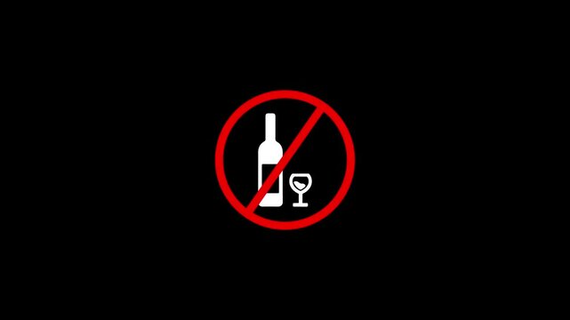 Alcohol consumption is injurious to health. Say no to alcohol animated icon